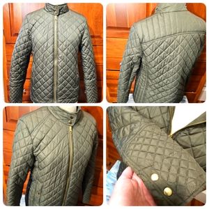Faded Glory, Jacket Ladies Medium, QUILTED , fitted, Logan Green,